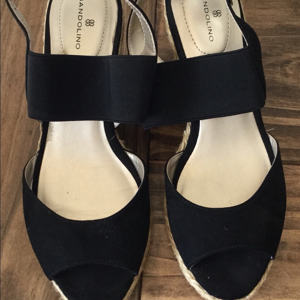 Bandolino espadrille sandals size 7.5 BLACK NEW